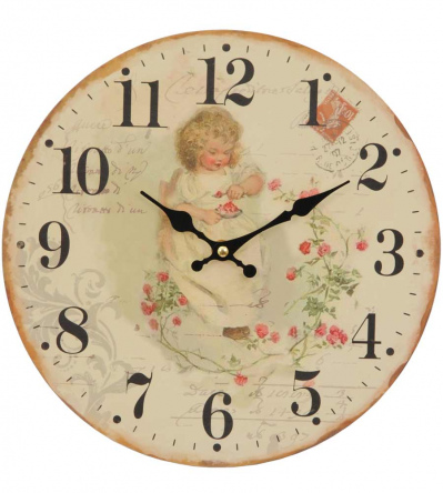 Nostalgische Wanduhr  Blumenkind